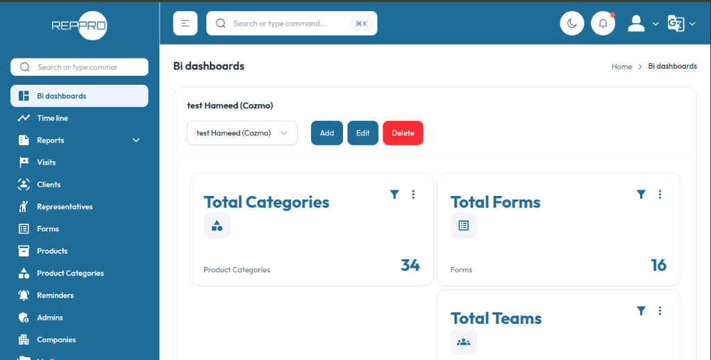 RepPro (Sales Force SaaS)